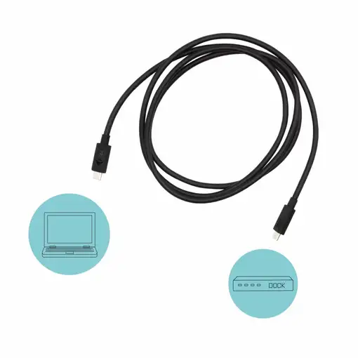 i-tec Thunderbolt 3 – Class Cable, 40 Gbps, 100W Power Delivery, USB-C Compatible,