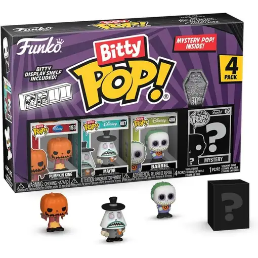 Blister 4 figuras bitty pop disney pesadilla antes de navidad pumpkin king