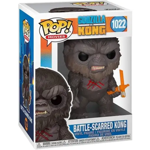Figura pop godzilla vs kong battle scarred kong