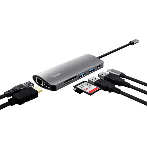 Trust Dalyx tarjeta y adaptador de interfaz Interno HDMI, RJ-45, USB 3.2 Gen 1 (3.