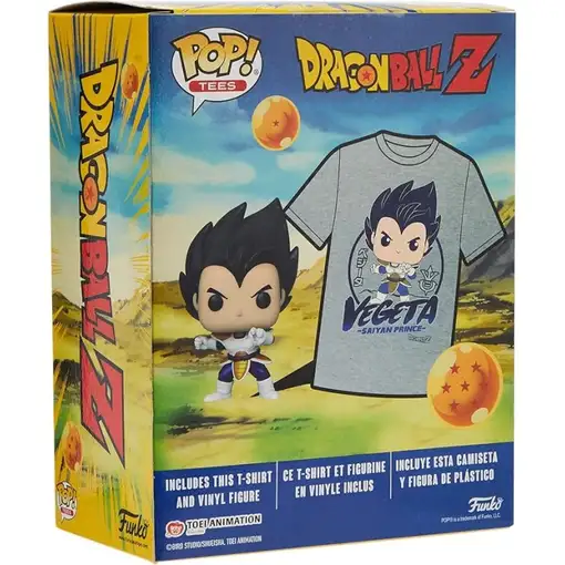 Pop & tee dragon ball z vegeta funko + camiseta talla m