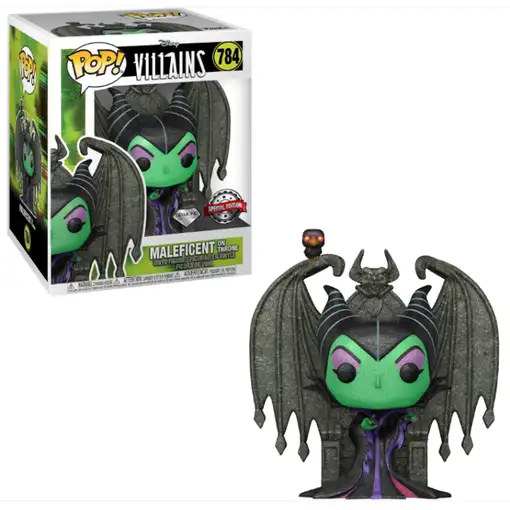 Figura pop disney villains maleficent on throne diamond exclusive