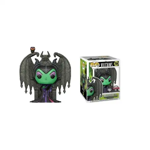 Figura pop disney villains maleficent on throne diamond exclusive
