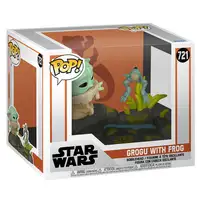 Figura pop deluxe star wars the mandalorian grogu with frog