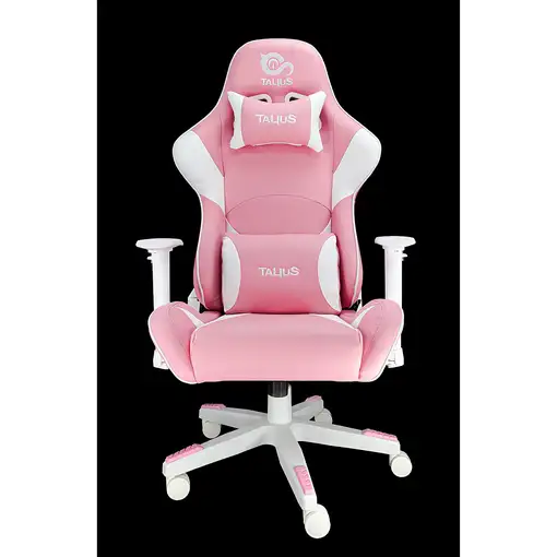 TALIUS Silla Dragonfly gaming blanco/rosa 2D, butterfly, base nylon, ruedas 60mm n