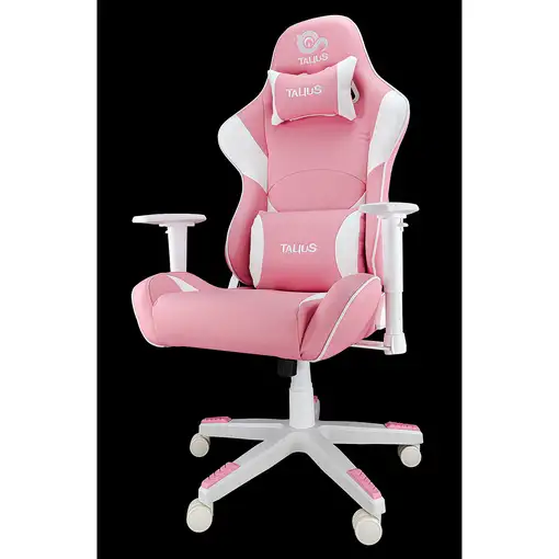 TALIUS Silla Dragonfly gaming blanco/rosa 2D, butterfly, base nylon, ruedas 60mm n