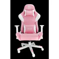 TALIUS Silla Dragonfly gaming blanco/rosa 2D, butterfly, base nylon, ruedas 60mm n