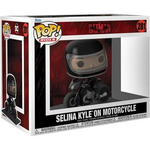 Figura pop movies dc comics the batman selina kyle on motorcycle
