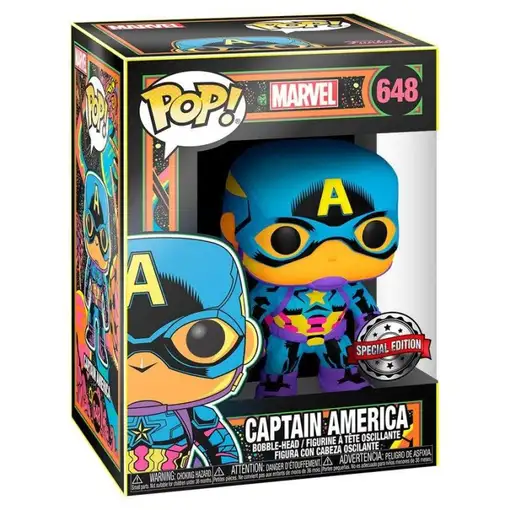 Figura pop marvel black light captain america
