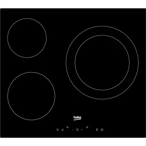 Beko HIC63402T hobs Negro Integrado Cerámico 3 zona(s)