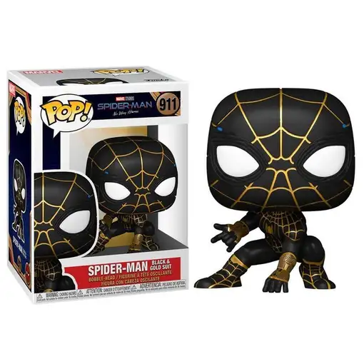 Figura pop marvel spiderman no way home spiderman black & gold suit