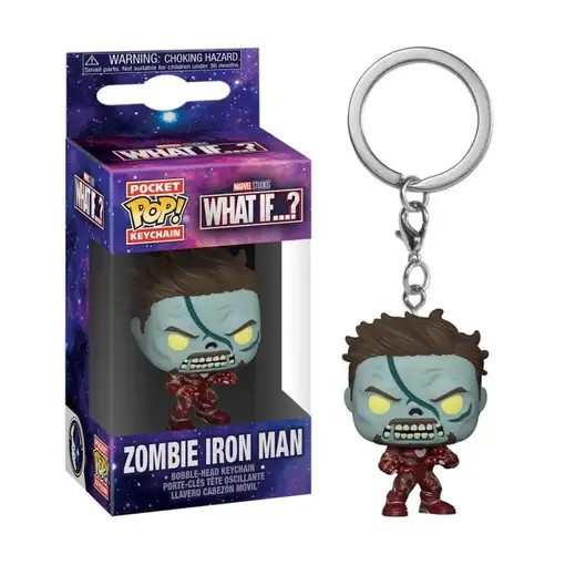 Llavero pocket pop marvel what if zombie iron man