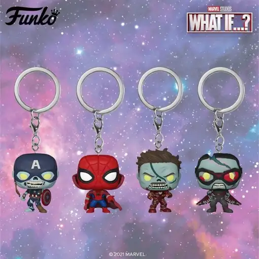 Llavero pocket pop marvel what if zombie iron man