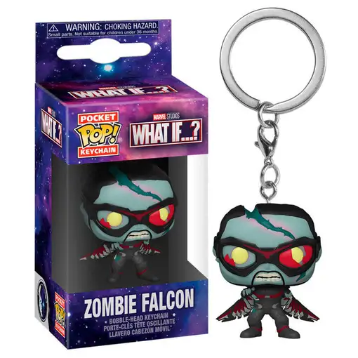Llavero pocket pop marvel what if zombie falcon