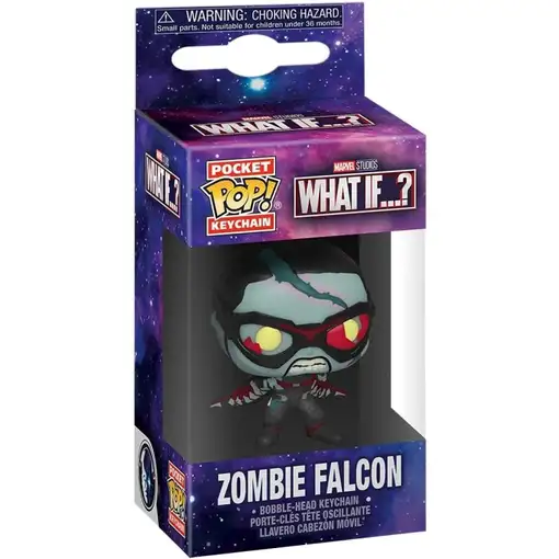 Llavero pocket pop marvel what if zombie falcon