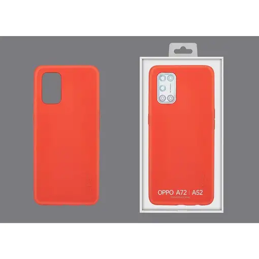 Oppo liquid silicon case a52/a72 rojo