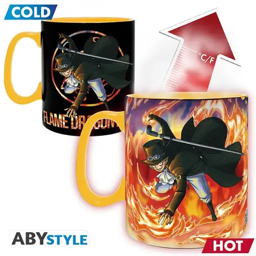 Taza Térmica de Cerámica Abystyle One Piece Modelo Luffy & Sabo