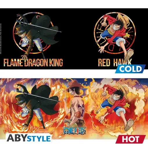 Taza Térmica de Cerámica Abystyle One Piece Modelo Luffy & Sabo