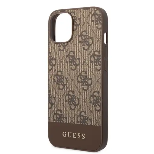 Funda Guess para Apple iPhone 14 Plus Marrón con logo y franja Marrón
