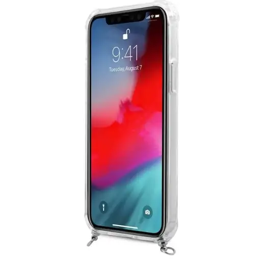 Funda Rígida Guess Transparente con cadena Plateada para iPhone 12 | 12 Pro