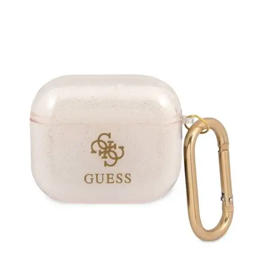 Funda Guess Silicona para Apple Airpods 3 Blanca Glitter Modelo GUA3UCG4GD Funda Guess Silicona para Apple Airpods 3 Blanca Glitter Modelo GUA3UCG4GD