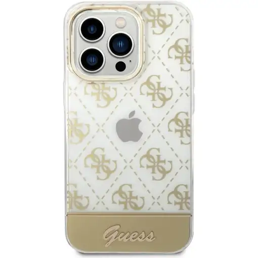 Funda Rígida Guess diseño 4G para Apple iPhone 14 Pro Color Dorado