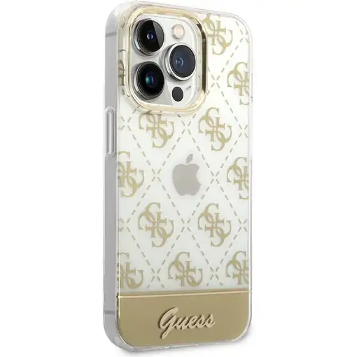 Funda Rígida Guess diseño 4G para Apple iPhone 14 Pro Color Dorado
