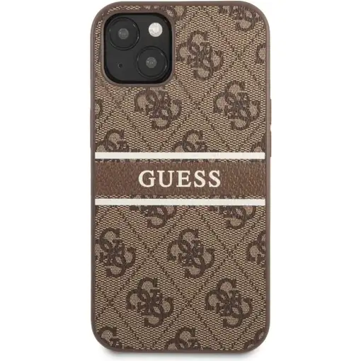 Funda Guess para iPhone 13 Mini Marrón con logo y franja Marrón