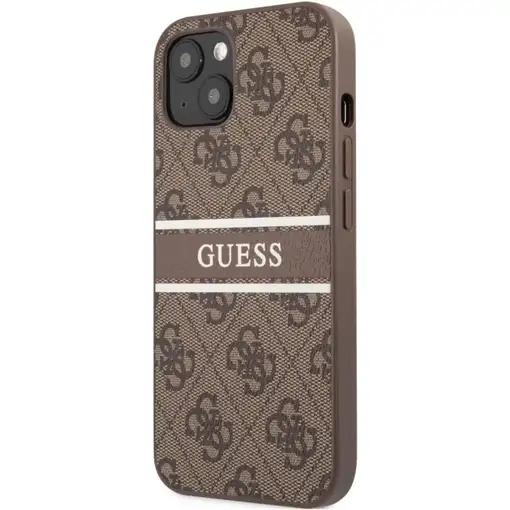 Funda Guess para iPhone 13 Mini Marrón con logo y franja Marrón
