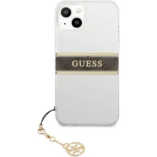 Funda Guess para iPhone 13 Mini Transparente con franja Marrón