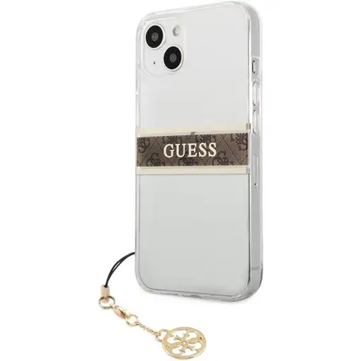 Funda Guess para iPhone 13 Mini Transparente con franja Marrón