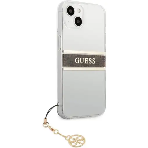 Funda Guess para iPhone 13 Mini Transparente con franja Marrón