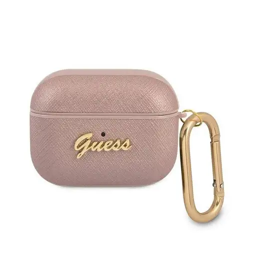 Funda Guess Silicona para Apple Airpods Pro Saffiano Rosa Modelo GUAPSASMP
