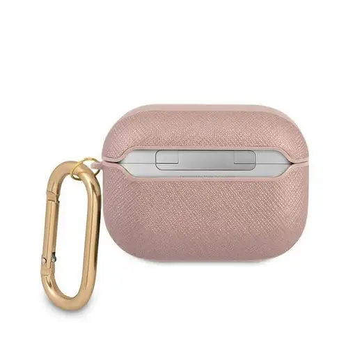 Funda Guess Silicona para Apple Airpods Pro Saffiano Rosa Modelo GUAPSASMP