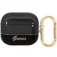 Funda Guess Silicona para Apple Airpods 3 Negro Dorado Modelo GUA3HGCOHK