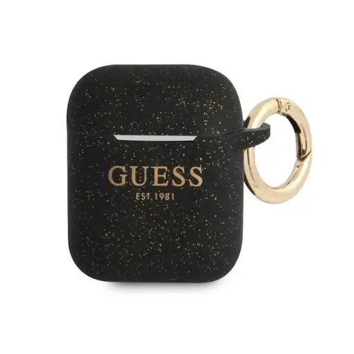 Funda Guess Silicona para Apple Airpods Negro Glitter Modelo GUA2UCG4GK