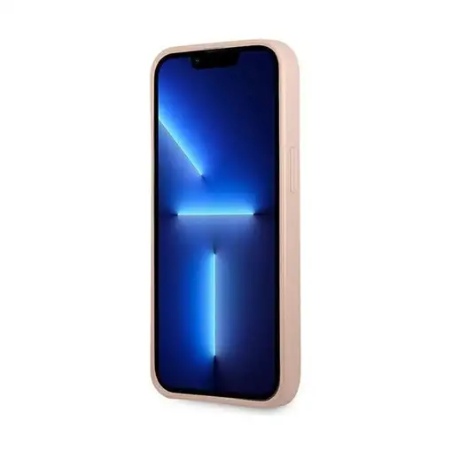 Funda Guess diseño Saffiano con tarjetero para Apple iPhone 13 Pro color Rosa