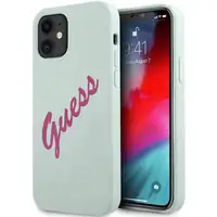 Funda Guess Vintage de silicona para iPhone 12 mini color Turquesa