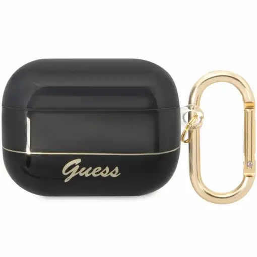 Funda Guess Silicona para Apple Airpods Pro Negro Dorado Modelo GUAPHGCOHK