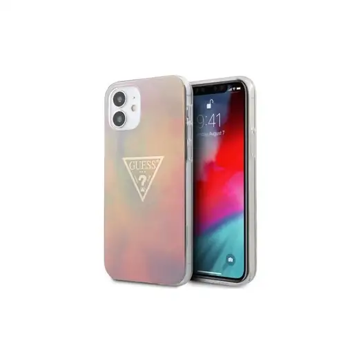 Funda Guess en Silicona diseño Tie & Die para iPhone 12 Mini color Rosa