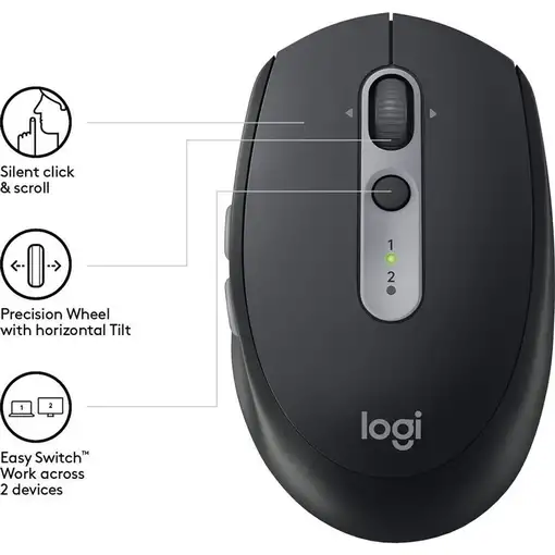 Logitech M590 Multi-Device Silent ratón Oficina mano derecha