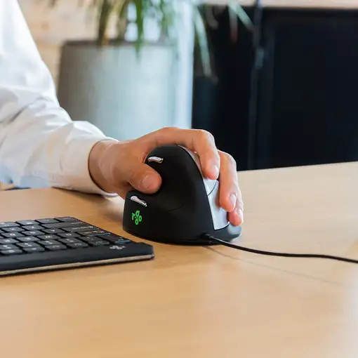 R-Go Tools Ratón ergonómico R-Go HE Break con software de pausa, mediano