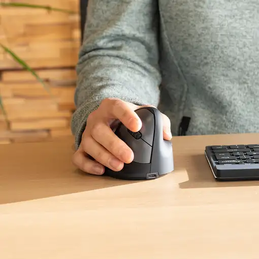 R-Go Tools Ratón ergonómico R-Go HE Break con software de pausa, grande