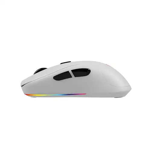 Savio RIFT WHITE gaming mouse RGB Dual Mode ratón Juego mano derecha Bluetooth