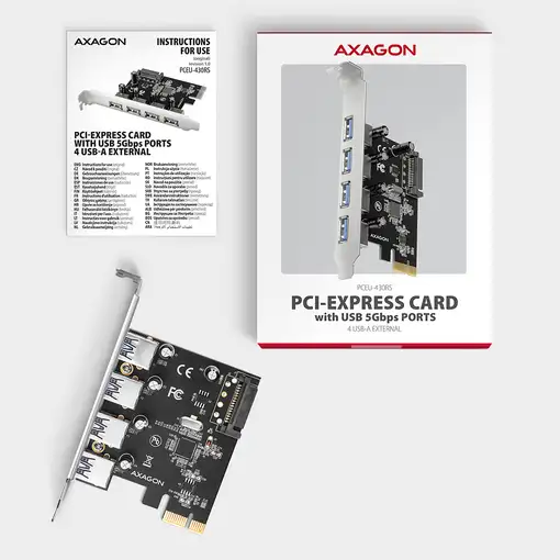 Axagon PCEU-430RS tarjeta y adaptador de interfaz Interno USB 3.2 Gen 1