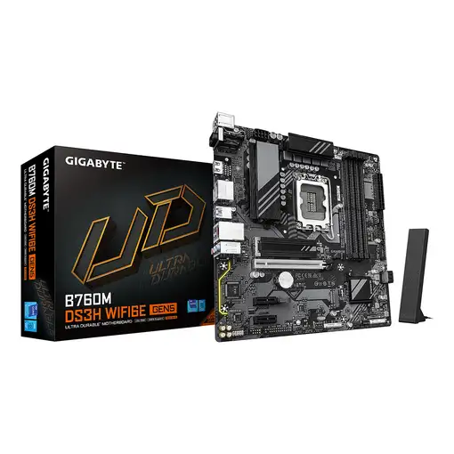 GIGABYTE B760M DS3H WIFI6E GEN5 Placa Base – Compatible con procesadores Intel