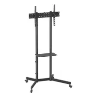 AISENS Soporte De Suelo Eco Con Rueda, Bandeja Para DVD Para Monitor/TV 45kg De 37