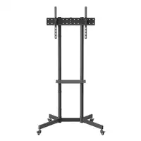 AISENS Soporte De Suelo Eco Con Rueda, Bandeja Para DVD Para Monitor/TV 45kg De 37