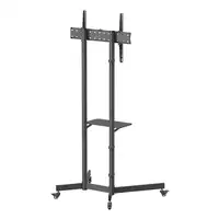 AISENS Soporte De Suelo Eco Con Rueda, Bandeja Para DVD Para Monitor/TV 45kg De 37
