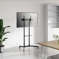 AISENS Soporte De Suelo Eco Con Rueda, Bandeja Para DVD Para Monitor/TV 45kg De 37
